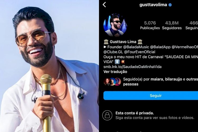 Gusttavo Lima fecha o Instagram e intriga fãs. Saiba o que aconteceu