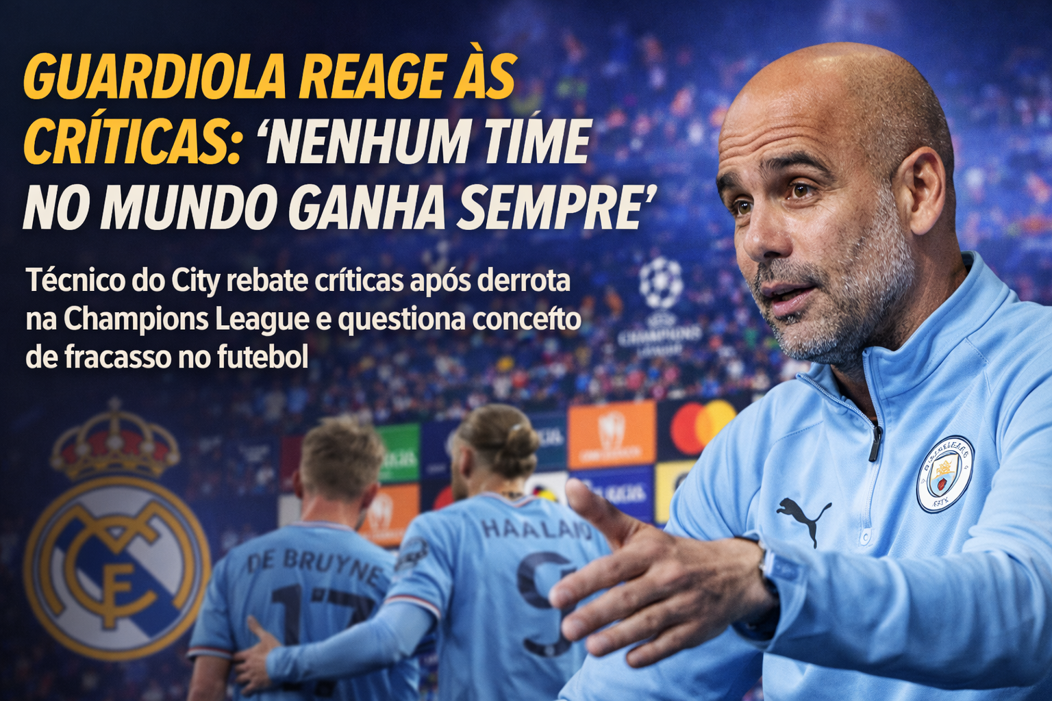 Guardiola reage às críticas e desafia narrativa de fracasso no Manchester City: “Nenhum time no mundo ganha sempre”