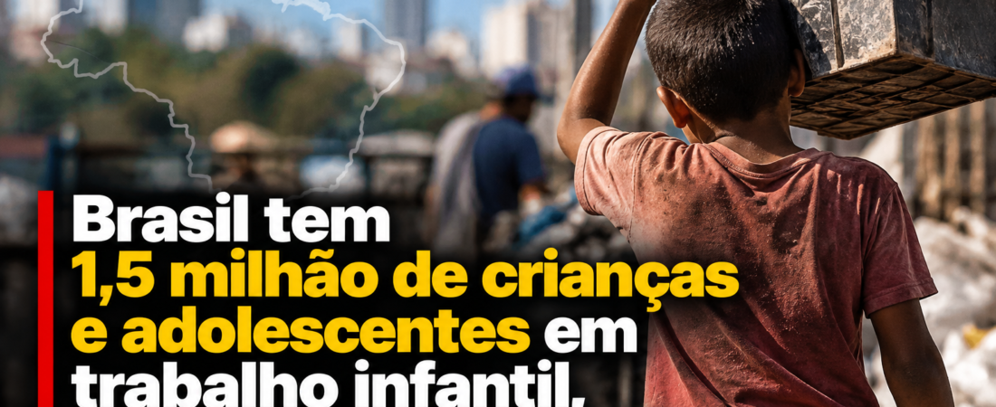 Brasil tem 1,5 milhão de crianças e adolescentes em trabalho infantil, menor número desde 2016